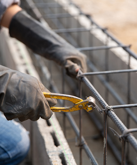 steel bar on site of construction