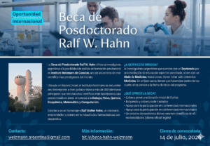 BECA POSDOCTORAL RALF W. HAHN – HASTA EL 14 DE JULIO