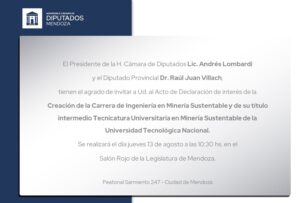 DECLARACIÓN DE INTERÉS “INGENIERÍA EN MINAS” – 13/08 Honorable Cámara de Diputados de Mendoza