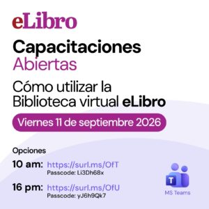 CAPACITACIONES ABIERTAS: CÓMO UTILIZAR LA BIBLIOTECA VIRTUAL ELIBRO