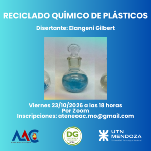 CHARLA: RECICLADO QUÍMICO DE PLÁSTICOS – 23/10/2026 A LAS 18 HORAS